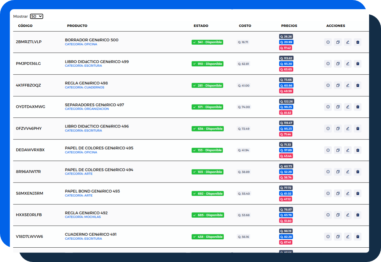 Inventario Vertex